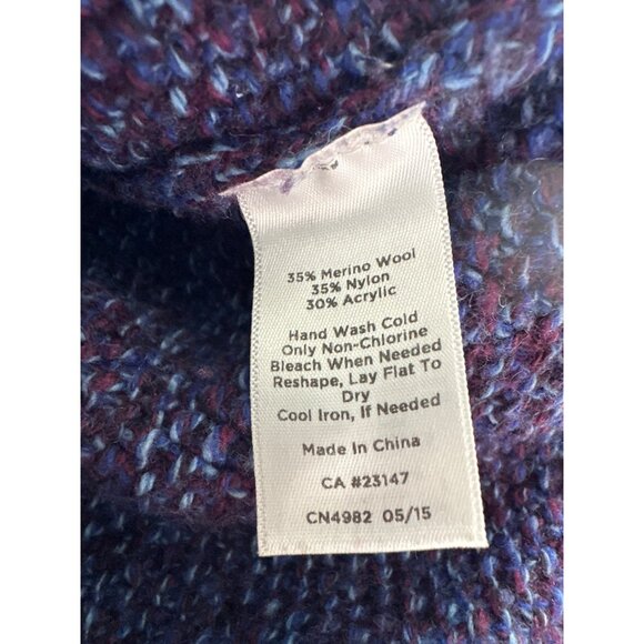 Talbots Purple Merino Wool Blend Sweater Side Metal Zipper Long Sleeve Size XL - Picture 6 of 6